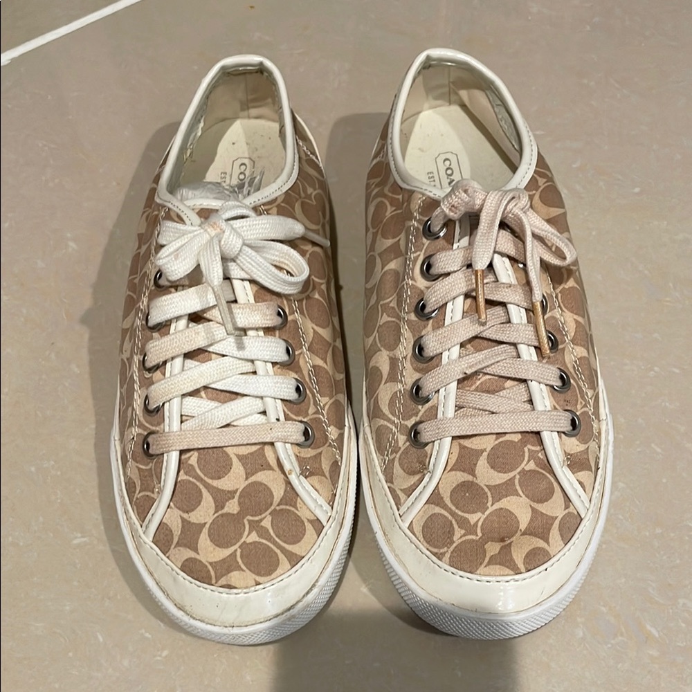 Coach Tan and Cream Patterned‎ Sneakers